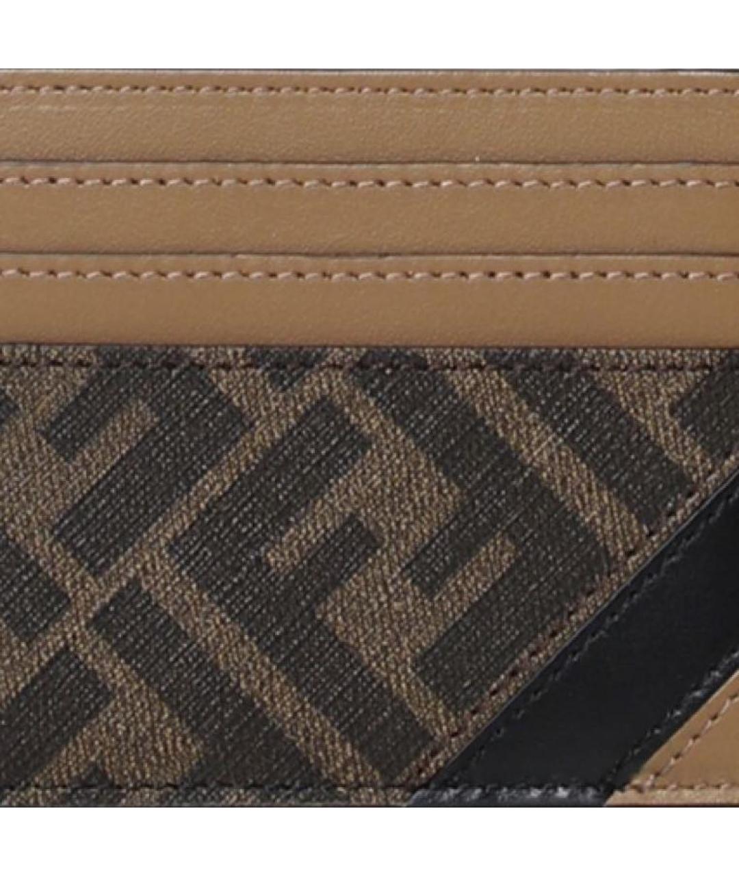 FENDI Коричневый кожаный кардхолдер, фото 2