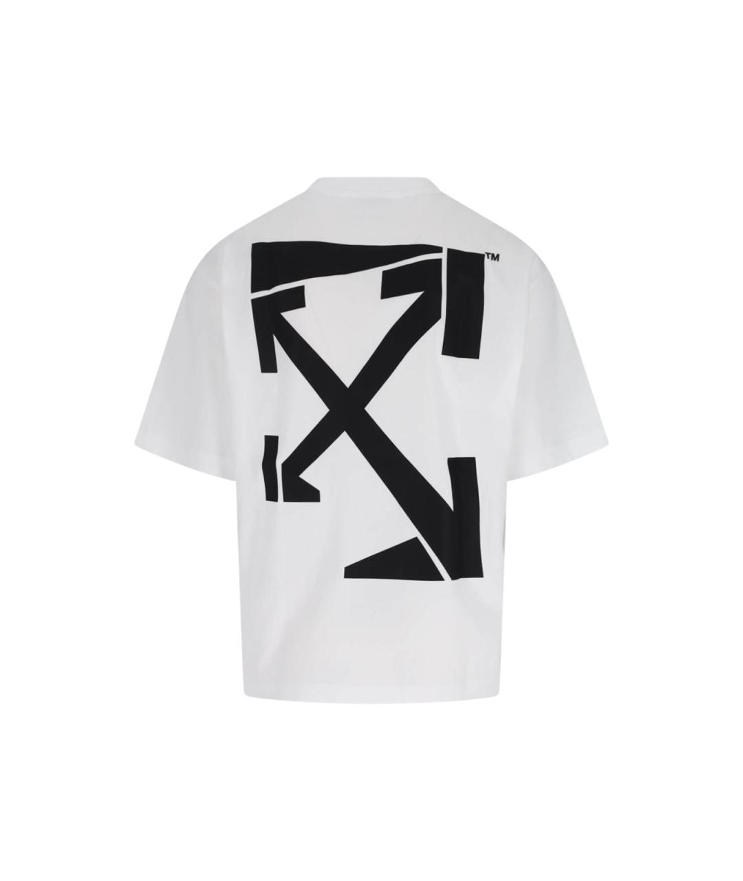OFF-WHITE Белая хлопковая футболка, фото 2