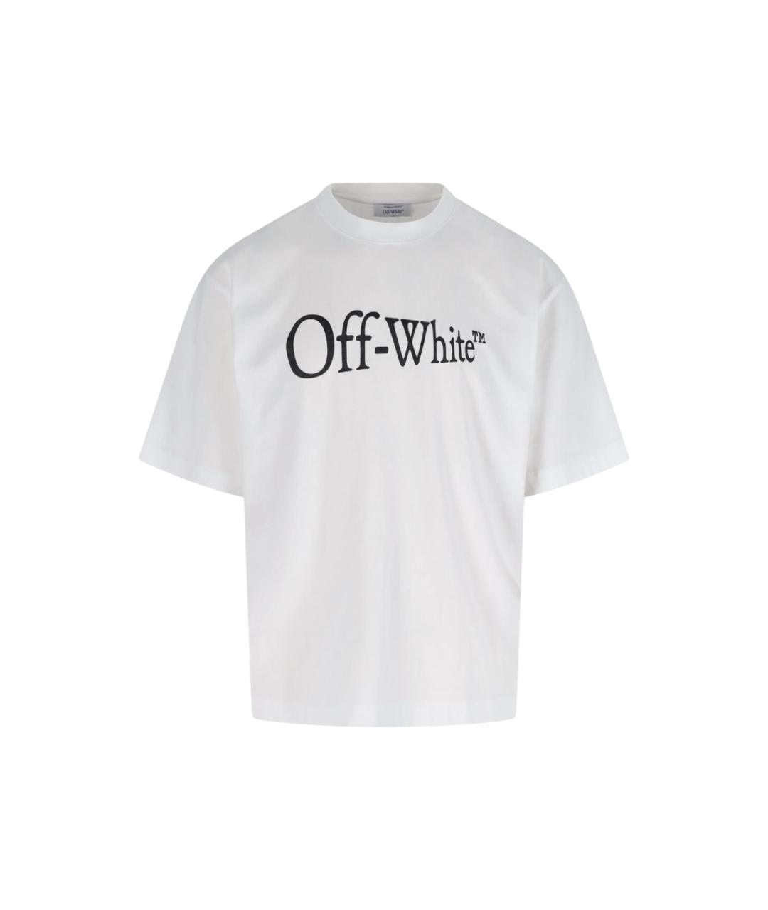 OFF-WHITE Белая хлопковая футболка, фото 1