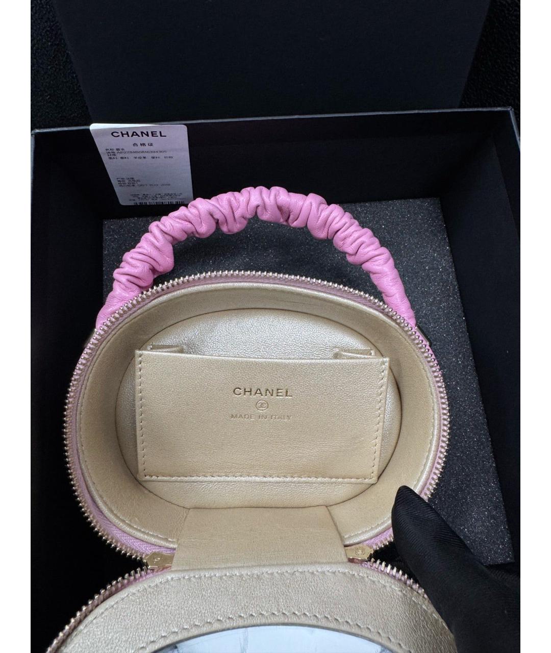 CHANEL Розовая кожаная сумка с короткими ручками, фото 4