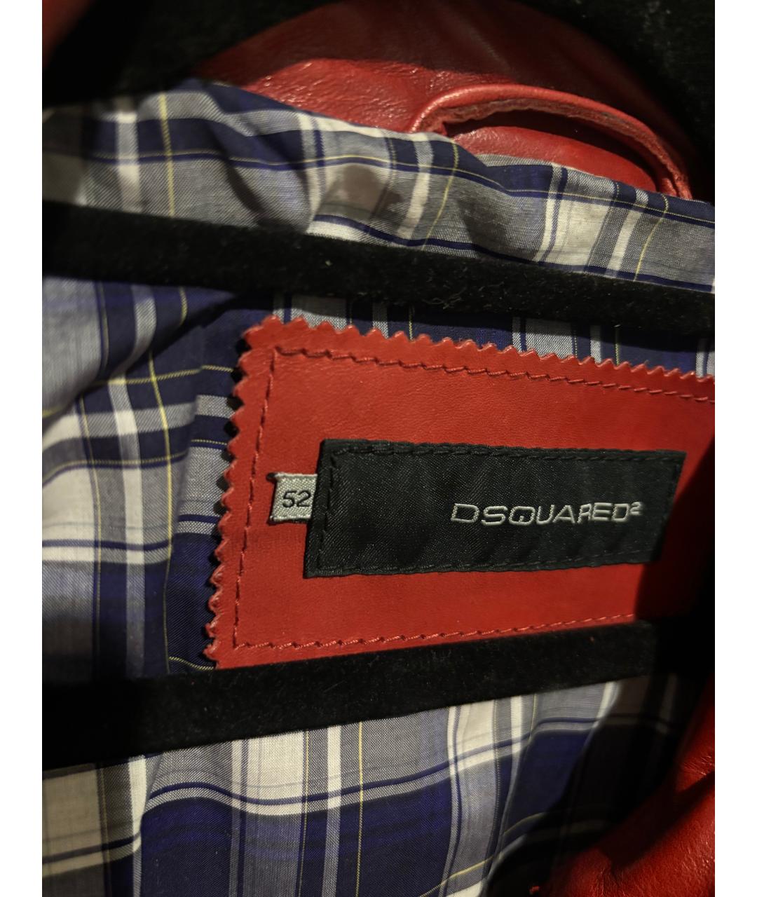 DSQUARED2 Красная кожаная куртка, фото 3