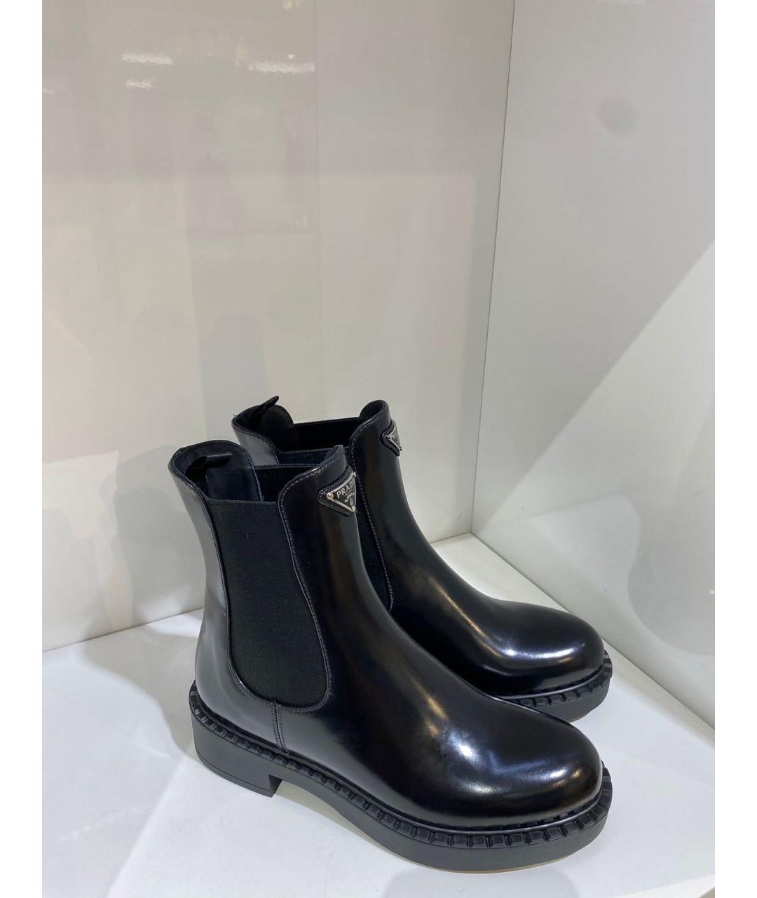PRADA Черные кожаные ботинки, фото 3