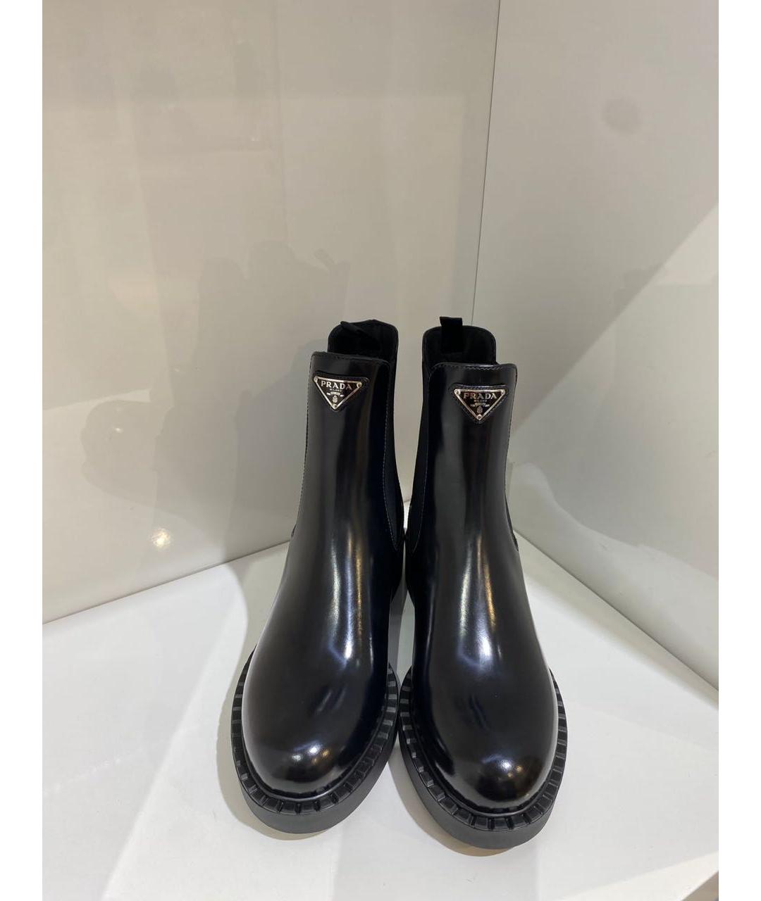PRADA Черные кожаные ботинки, фото 4