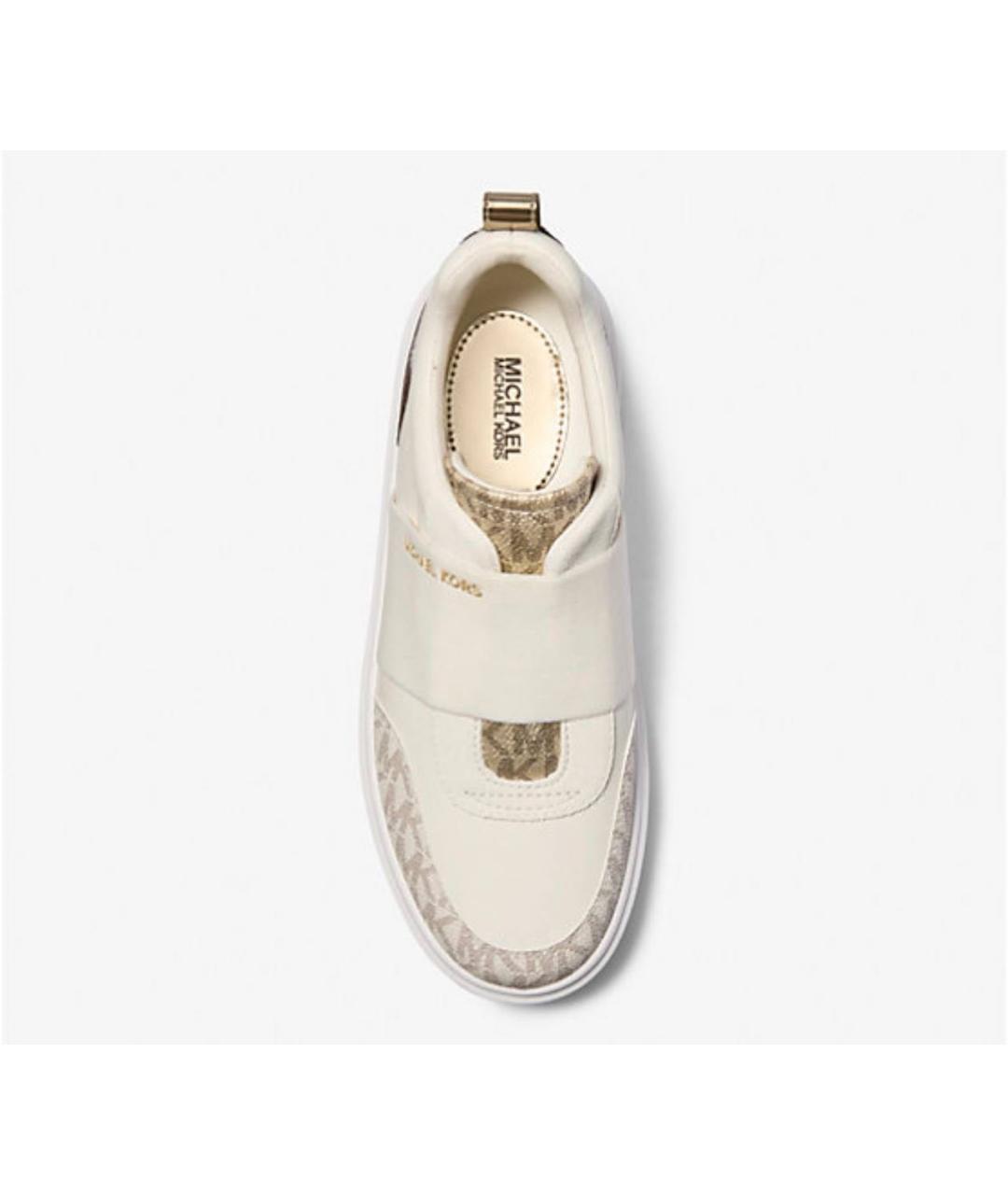 MICHAEL KORS Бежевые кожаные кроссовки, фото 4
