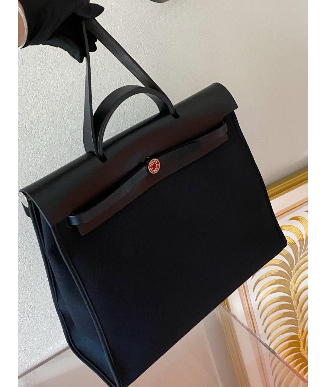 HERMES Черная тканевая сумка через плечо, фото 4