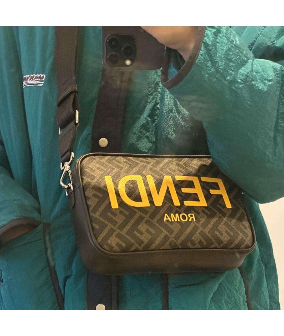 FENDI Коричневая сумка через плечо, фото 3