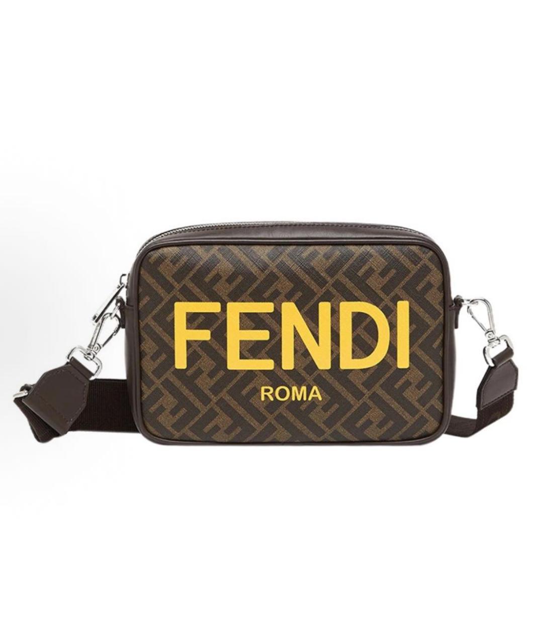 FENDI Коричневая сумка через плечо, фото 5