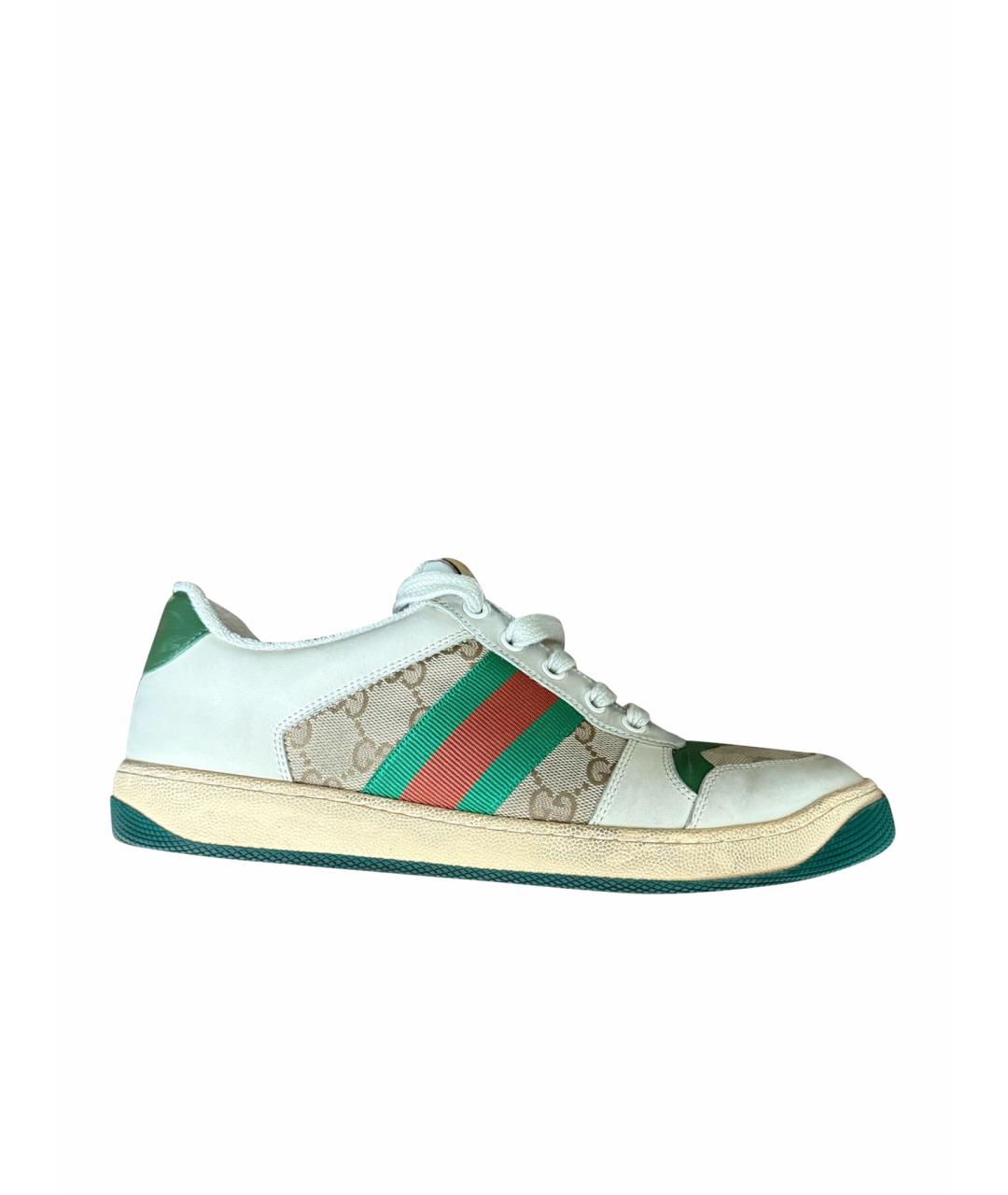 GUCCI Бежевые кожаные кеды, фото 1