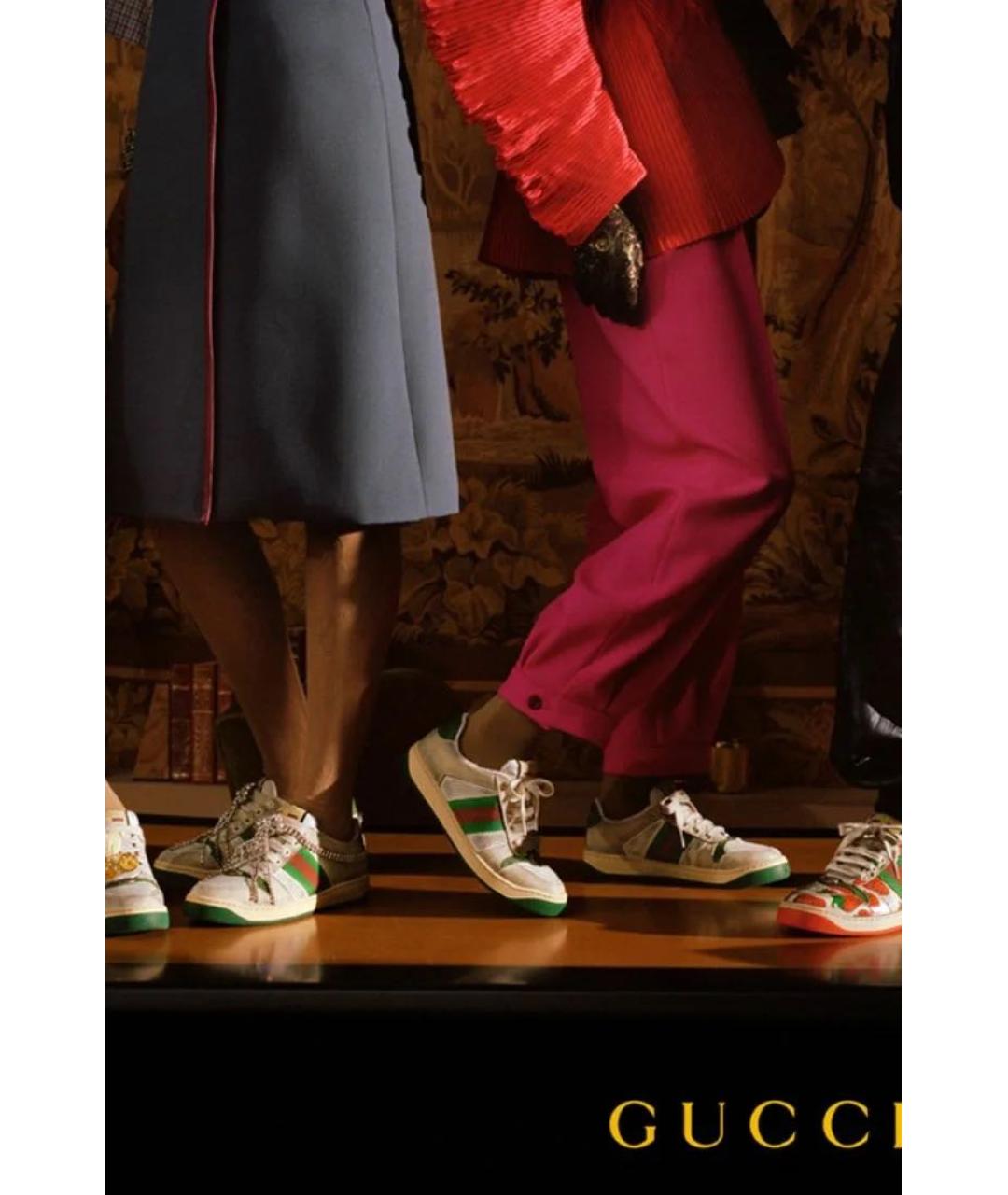GUCCI Бежевые кожаные кеды, фото 6