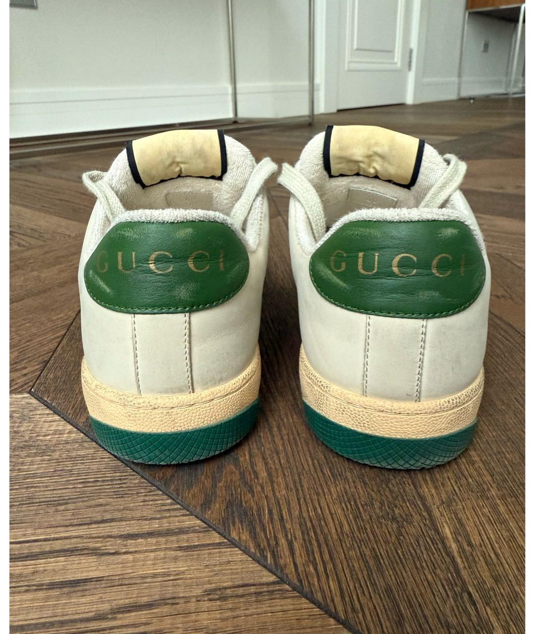 GUCCI Бежевые кожаные кеды, фото 4