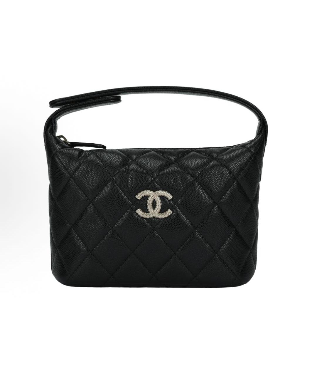 CHANEL Черная кожаная сумка с короткими ручками, фото 1