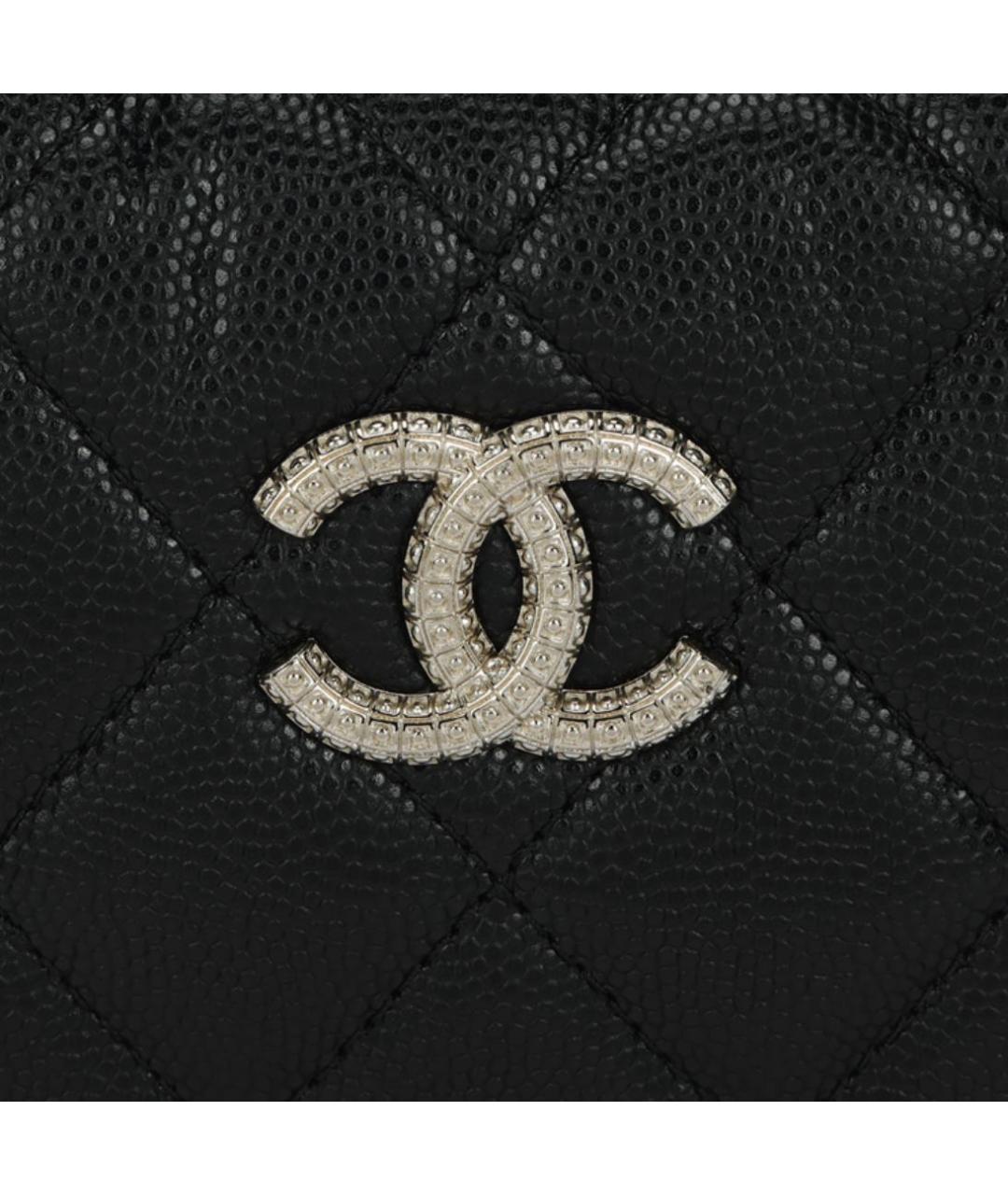 CHANEL Черная кожаная сумка с короткими ручками, фото 2