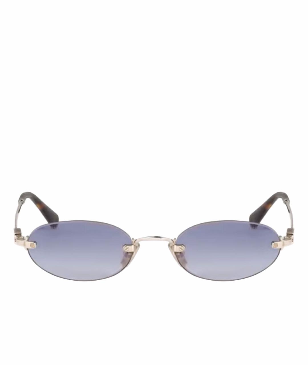 MIU MIU Золотые металлические солнцезащитные очки, фото 1