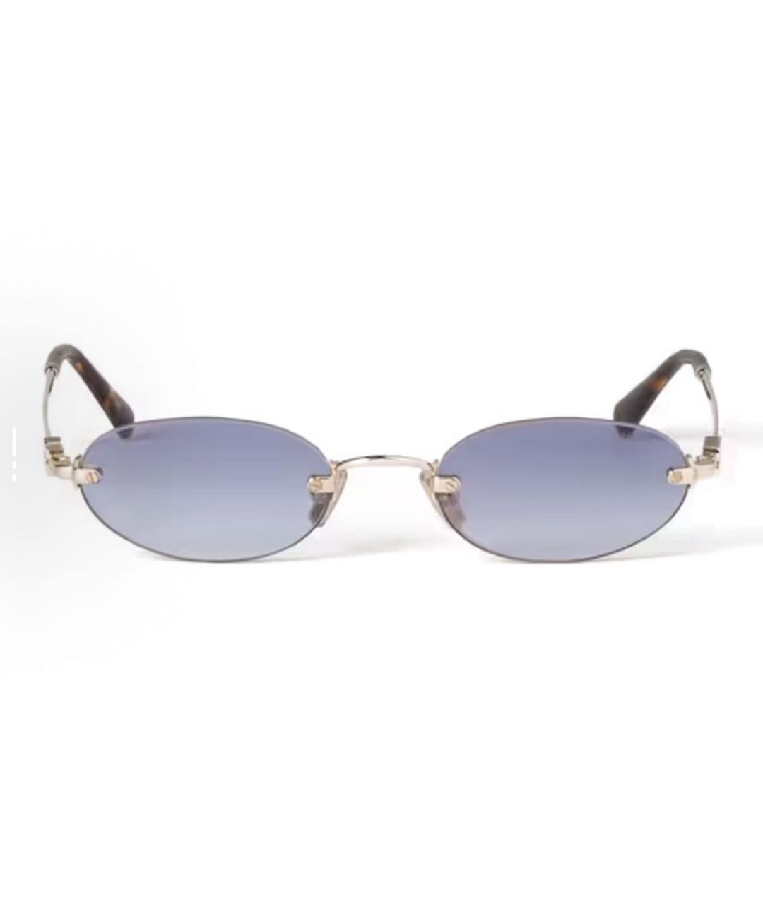 MIU MIU Золотые металлические солнцезащитные очки, фото 4