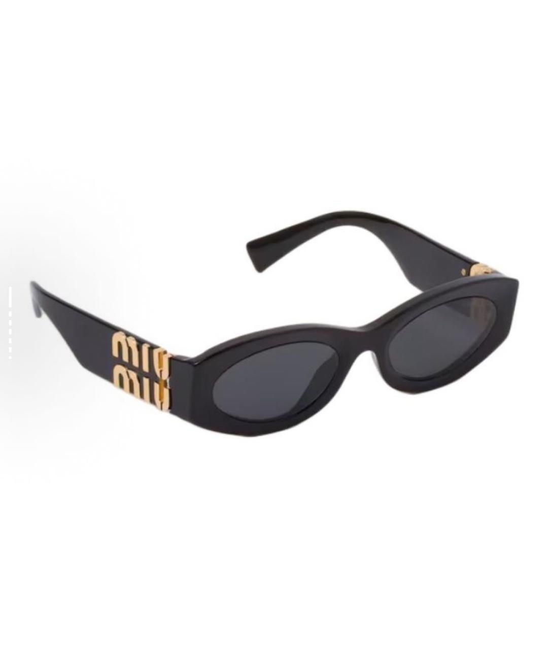 MIU MIU Черные пластиковые солнцезащитные очки, фото 4