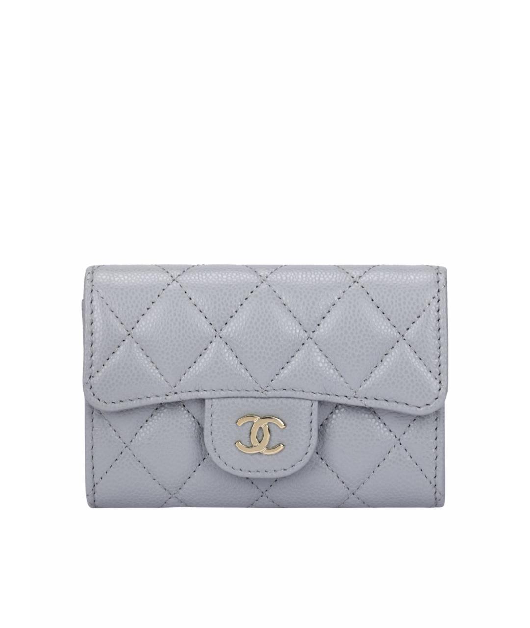 CHANEL Серый кожаный кошелек, фото 1