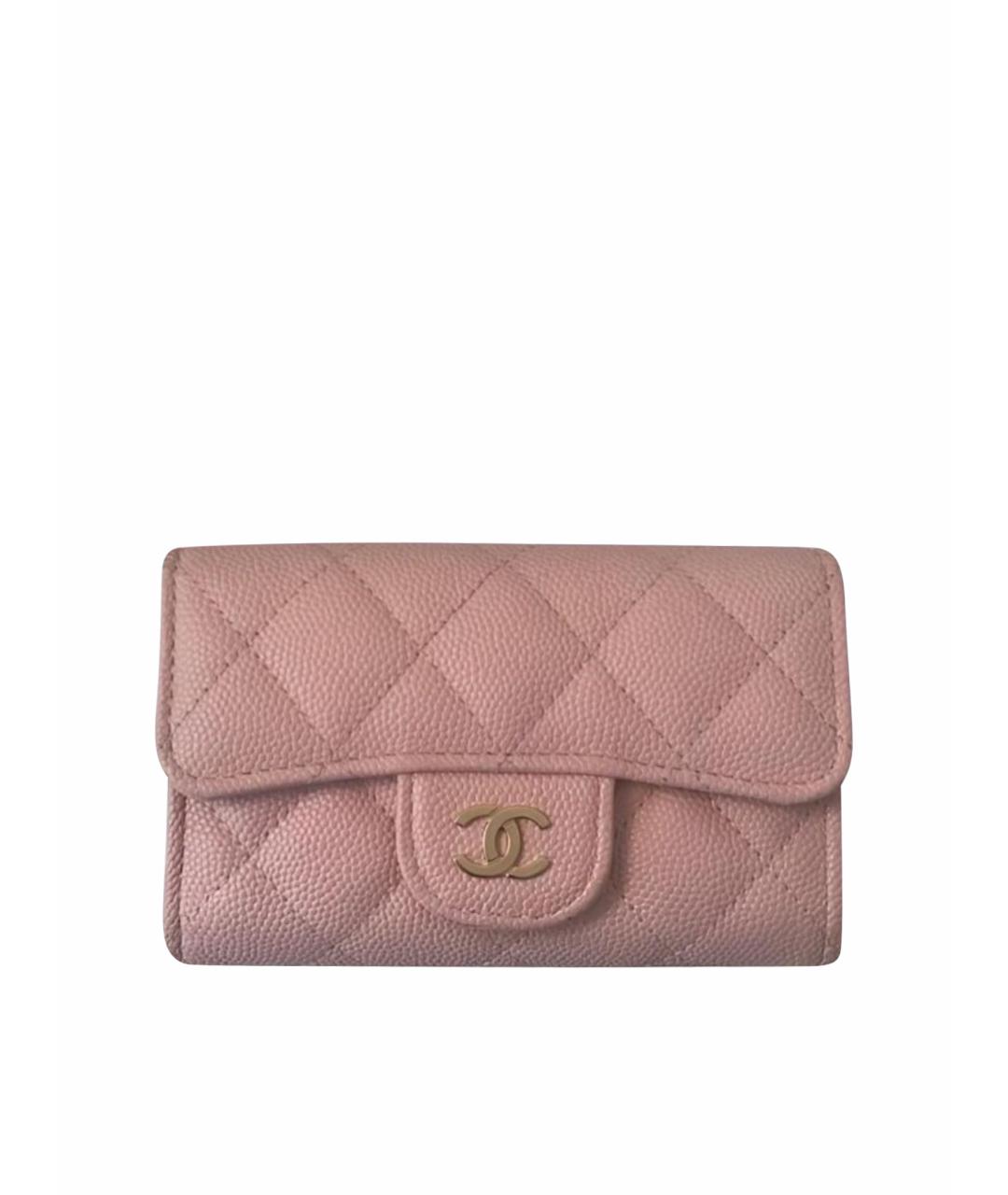 CHANEL Розовый кожаный кошелек, фото 4