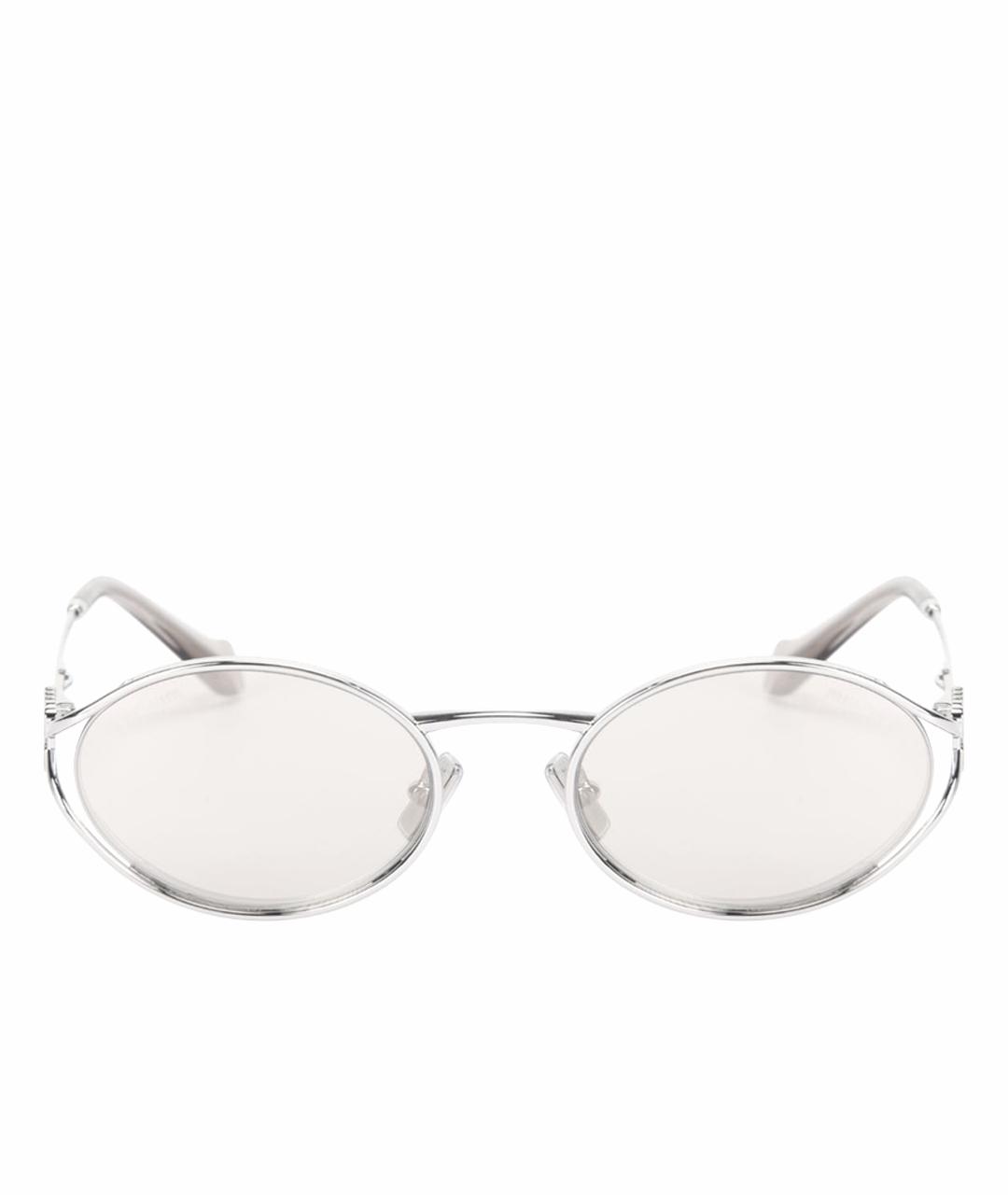 MIU MIU Серебряные металлические солнцезащитные очки, фото 1