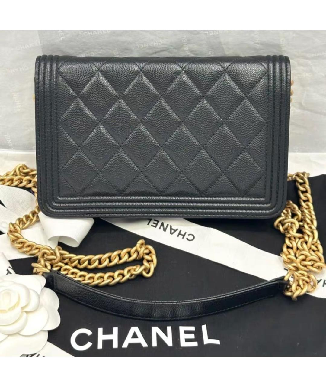 CHANEL Черная кожаная сумка через плечо, фото 2