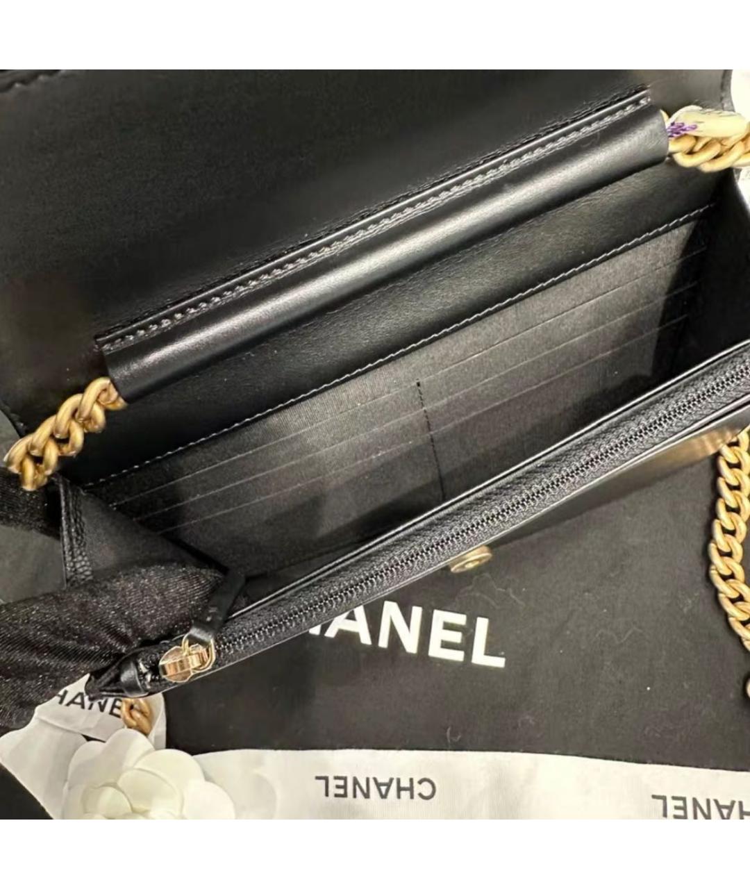 CHANEL Черная кожаная сумка через плечо, фото 4