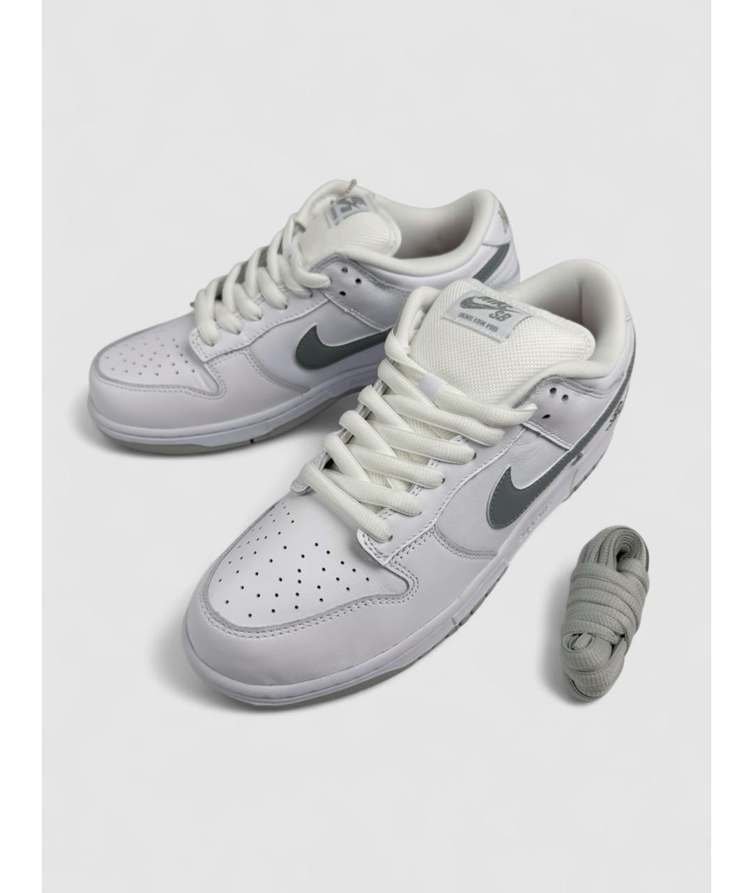 NIKE Белые кожаные низкие кроссовки / кеды, фото 3