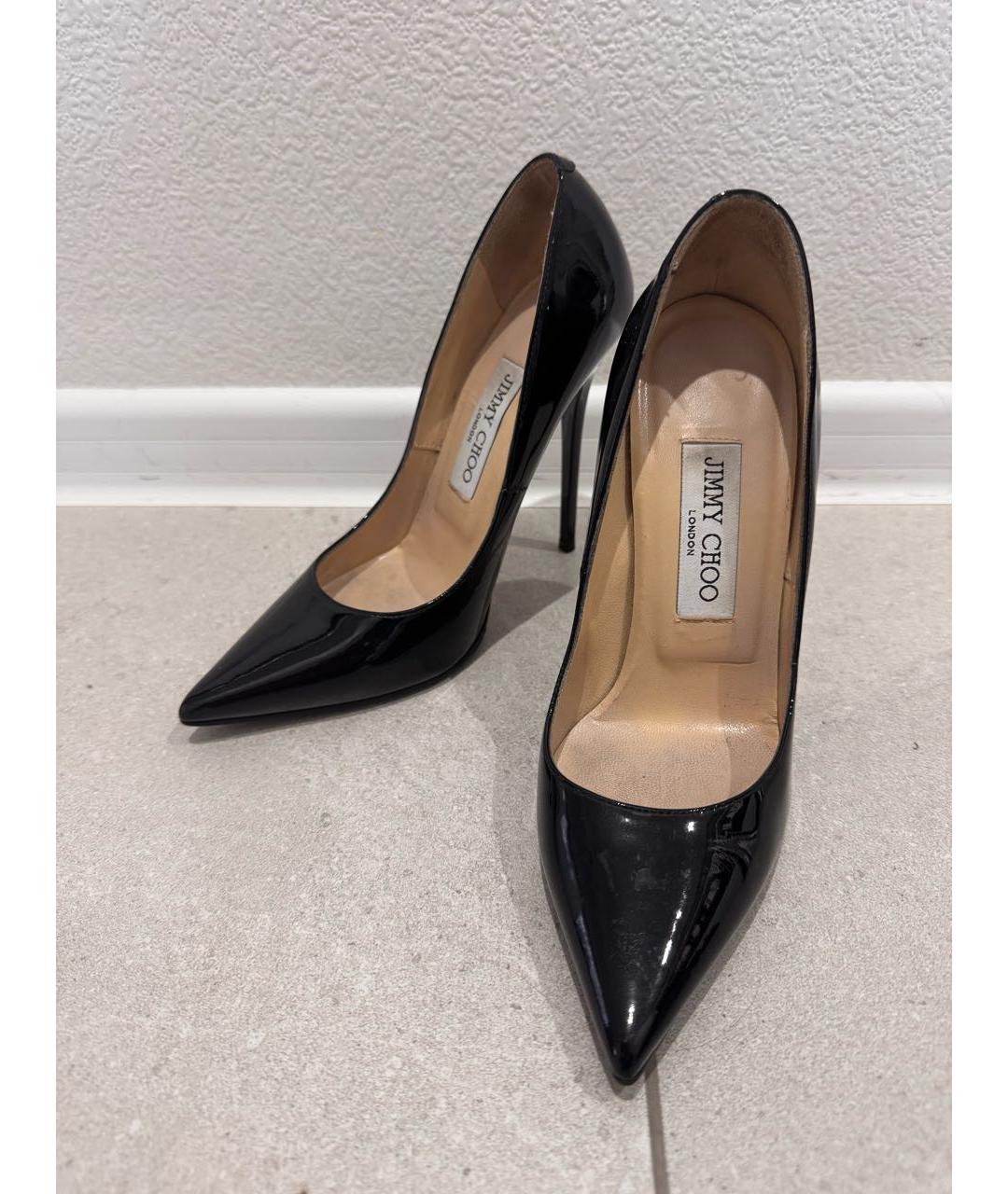 JIMMY CHOO Черные туфли из лакированной кожи, фото 2