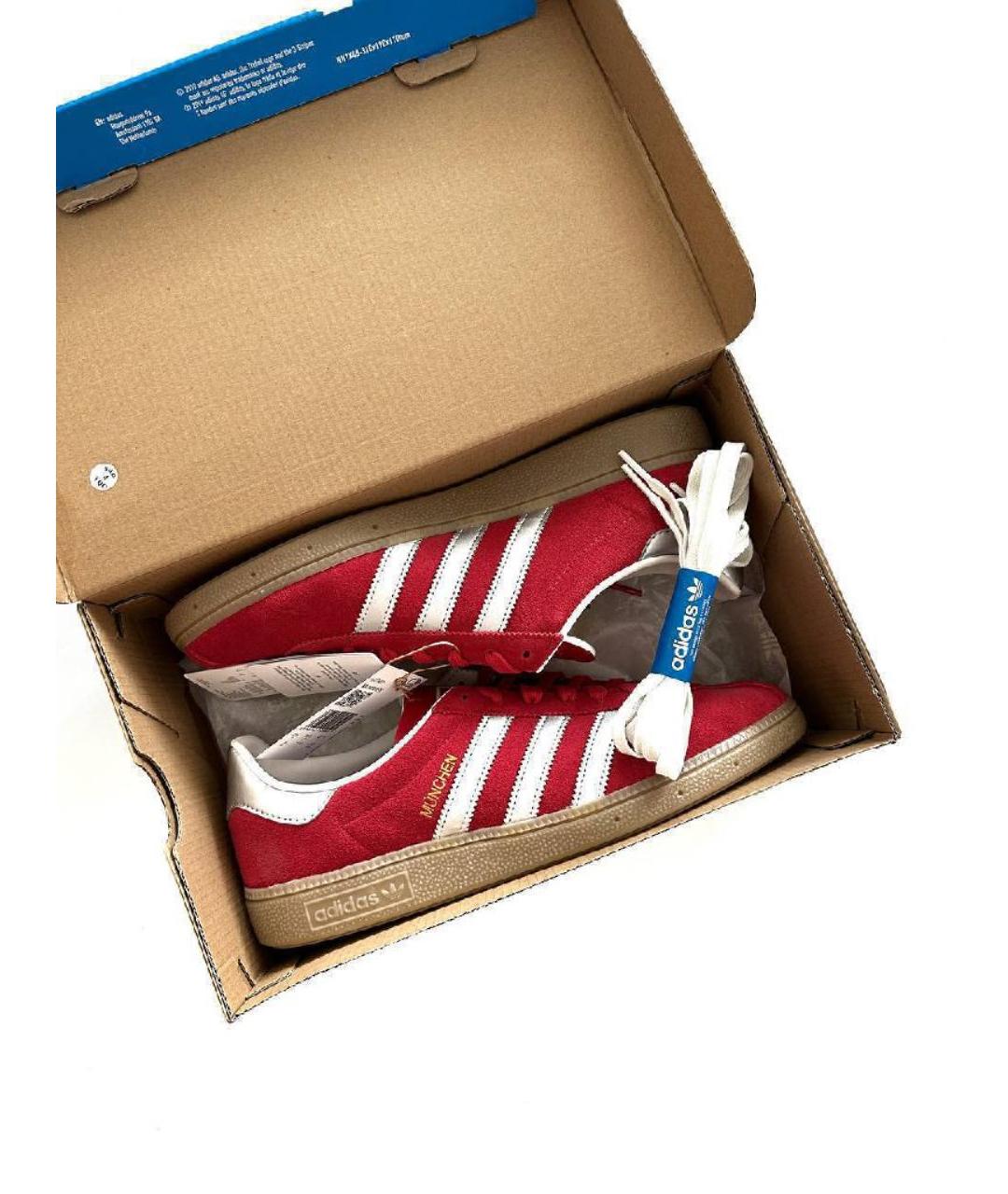ADIDAS Красные замшевые низкие кроссовки / кеды, фото 2