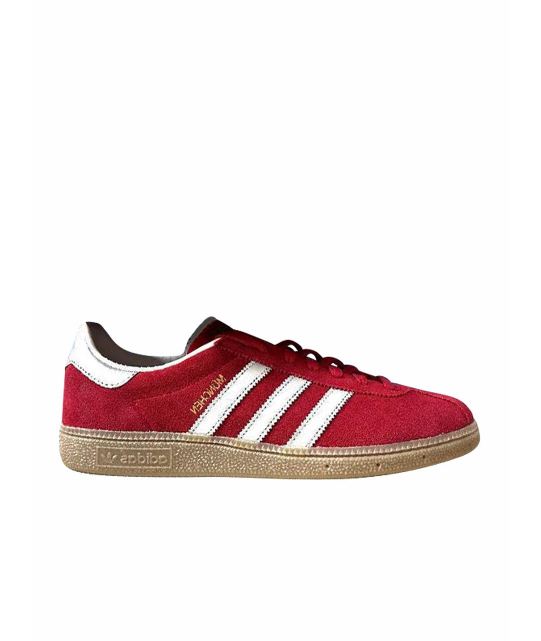 ADIDAS Красные замшевые низкие кроссовки / кеды, фото 1