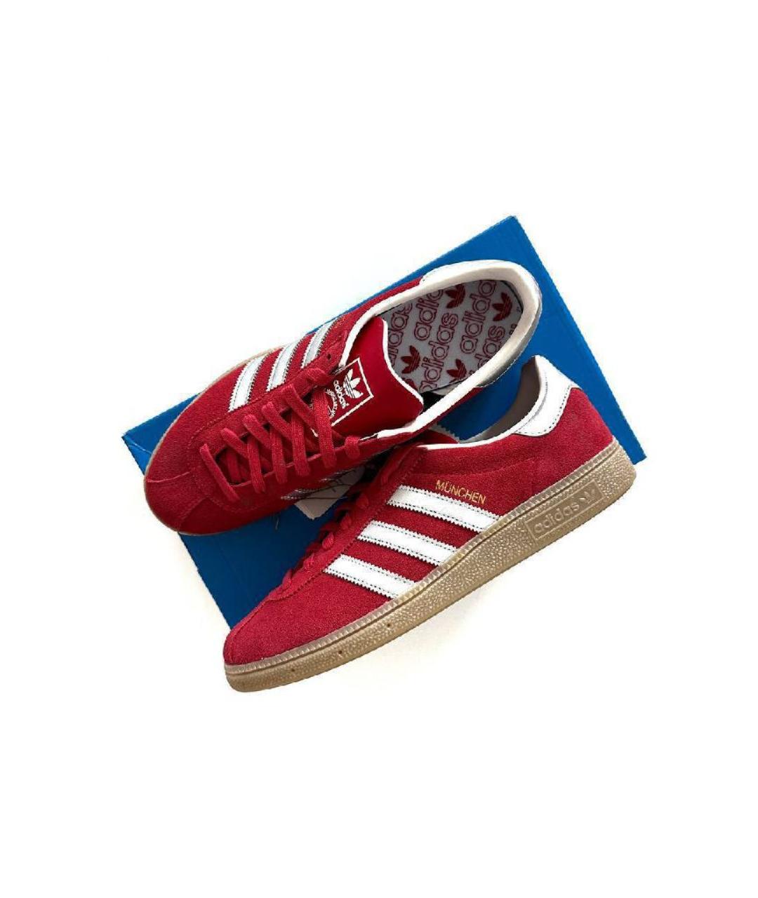 ADIDAS Красные замшевые низкие кроссовки / кеды, фото 5
