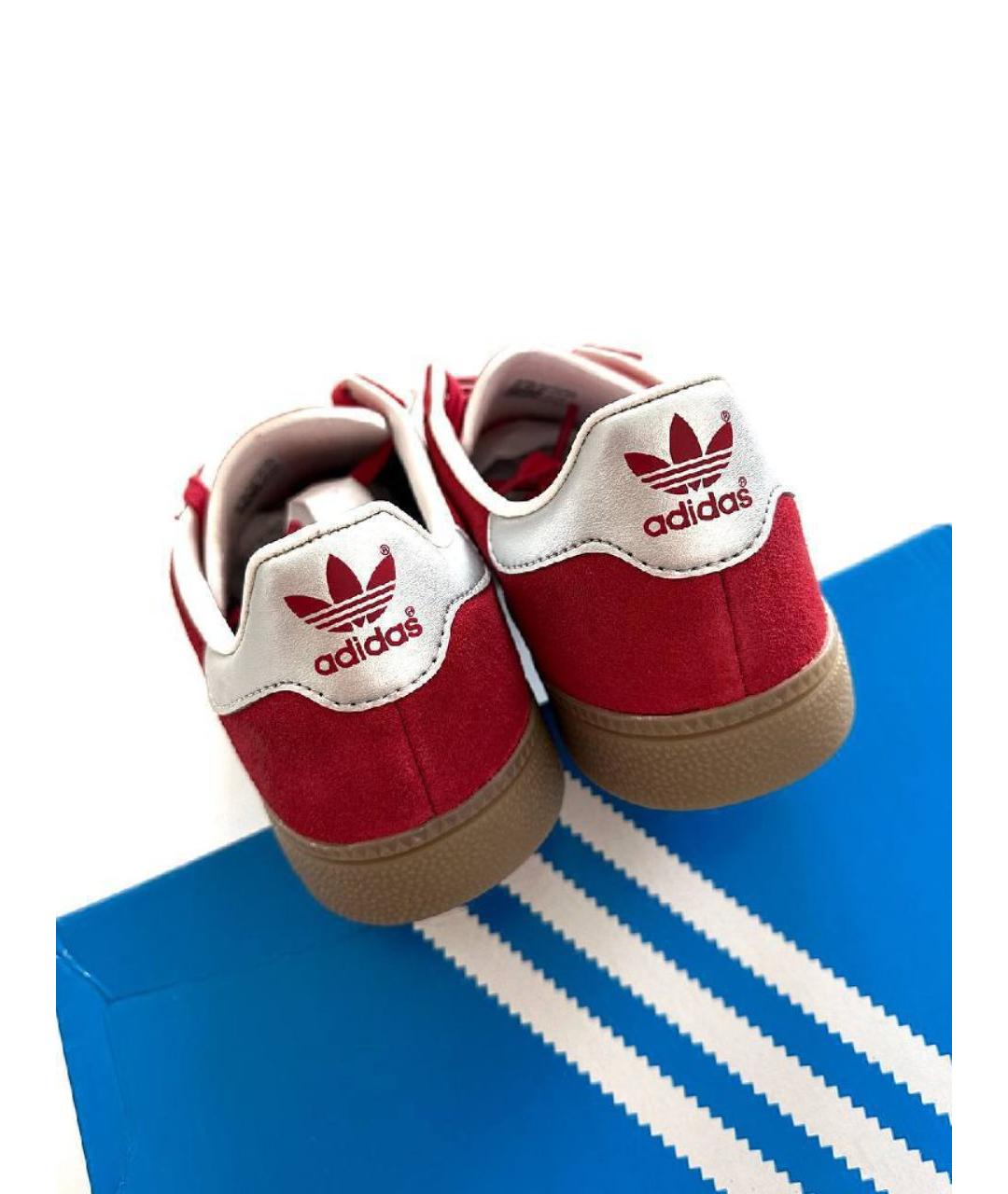 ADIDAS Красные замшевые низкие кроссовки / кеды, фото 3