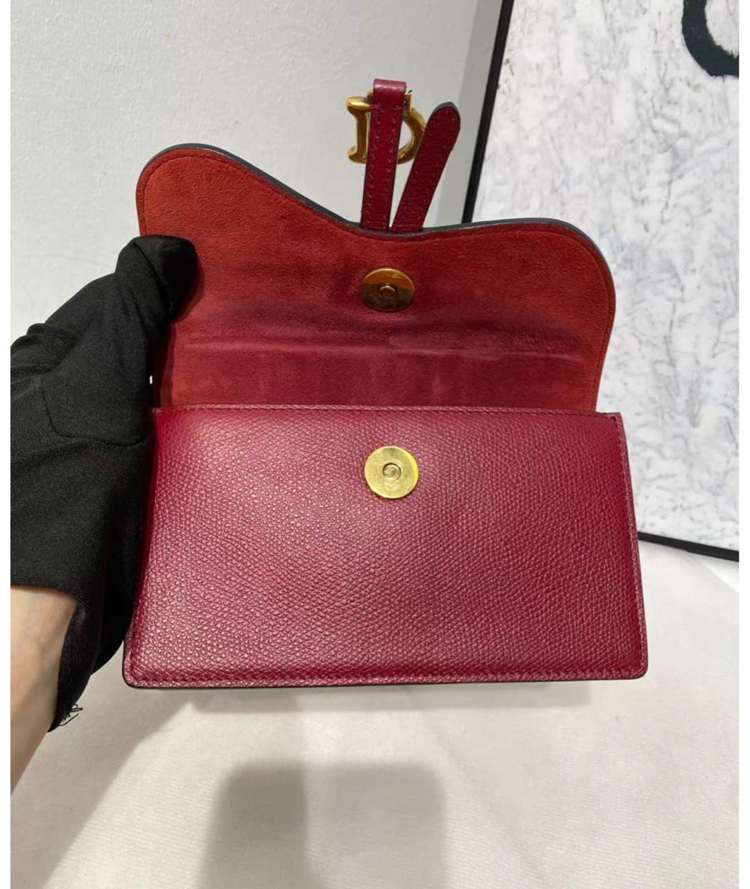 CHRISTIAN DIOR Красная кожаная поясная сумка, фото 4