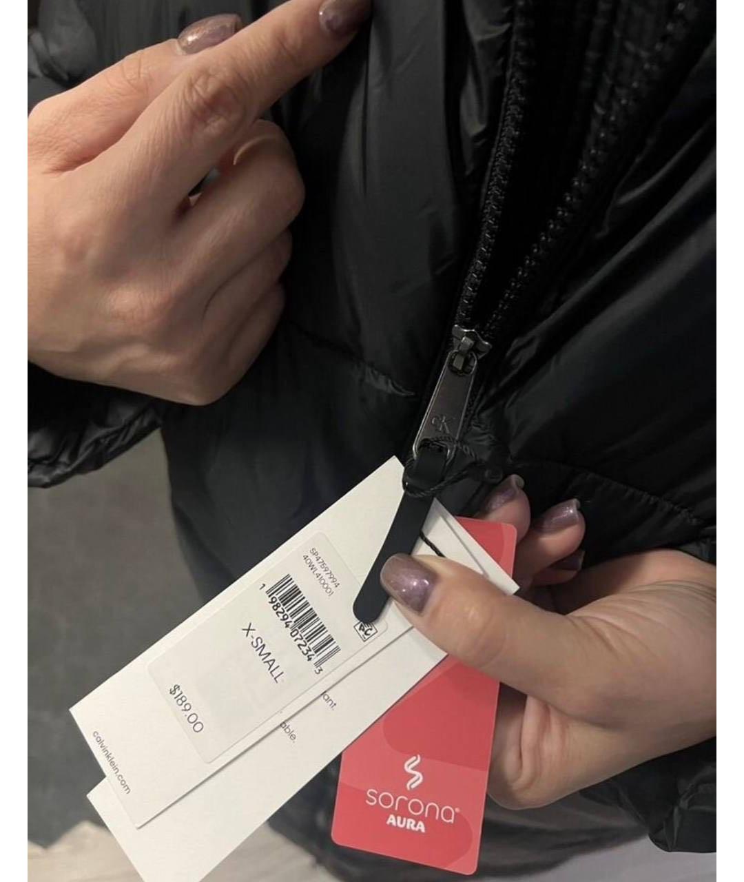 CALVIN KLEIN Черный пуховик, фото 9