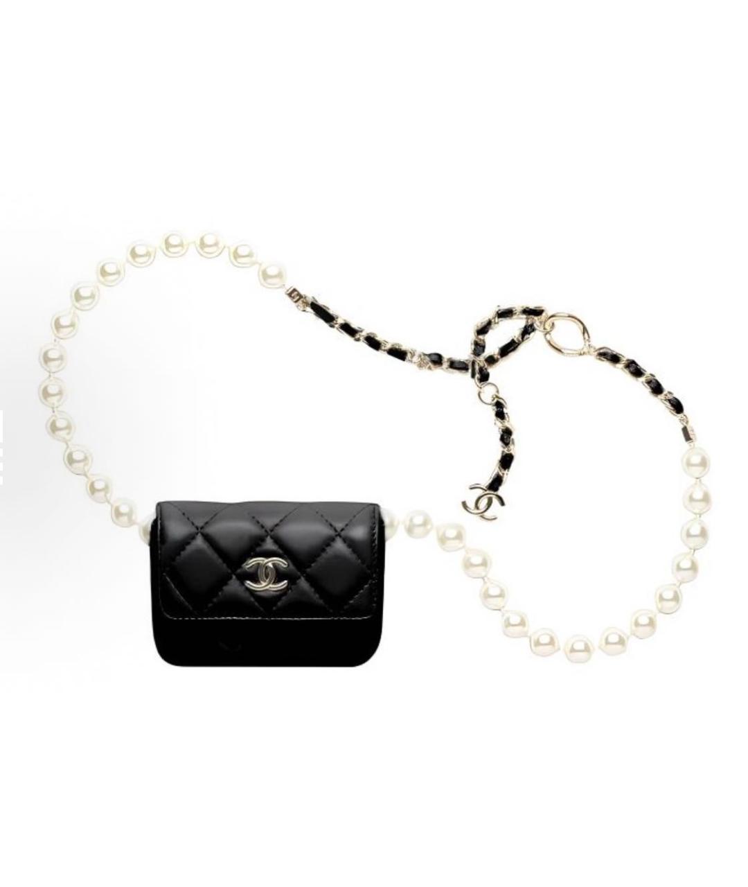 CHANEL Черная кожаная поясная сумка, фото 5