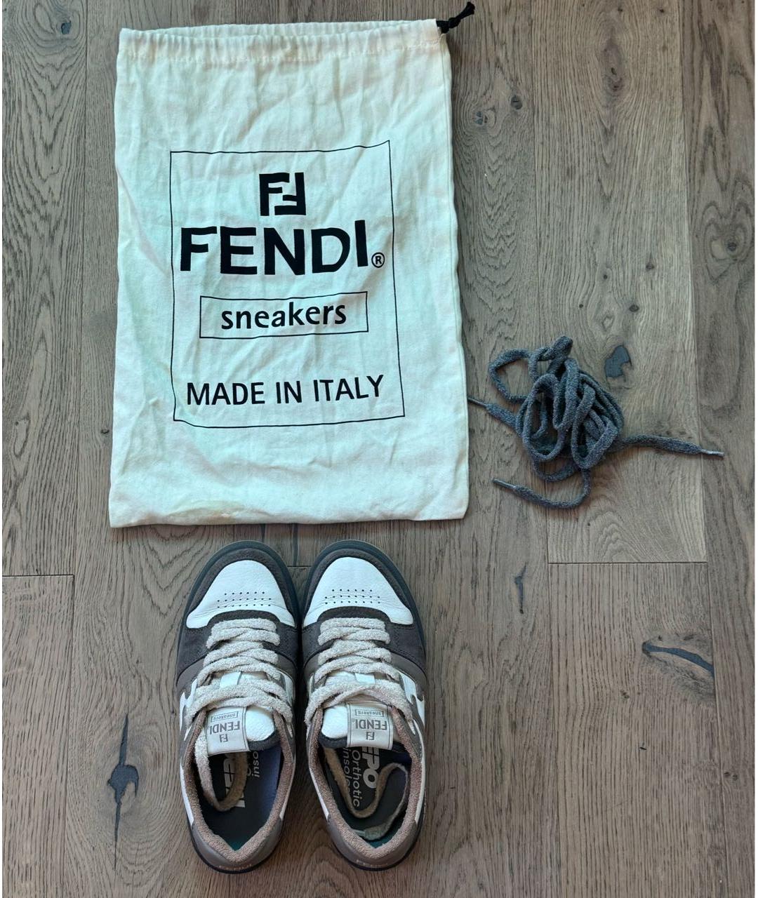FENDI Серые кеды, фото 3