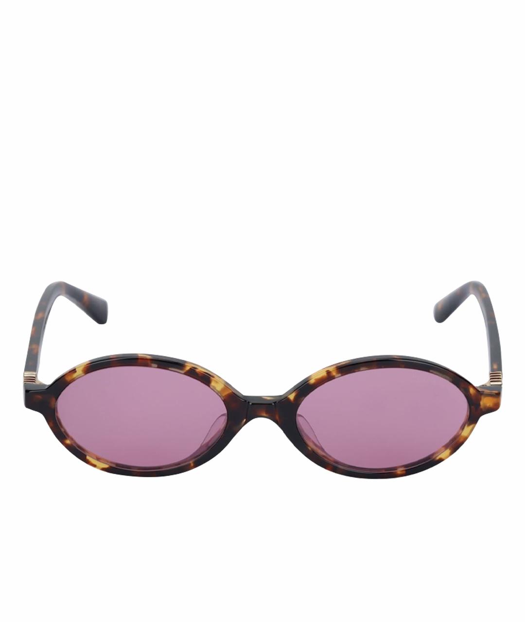 MIU MIU Коричневые пластиковые солнцезащитные очки, фото 1