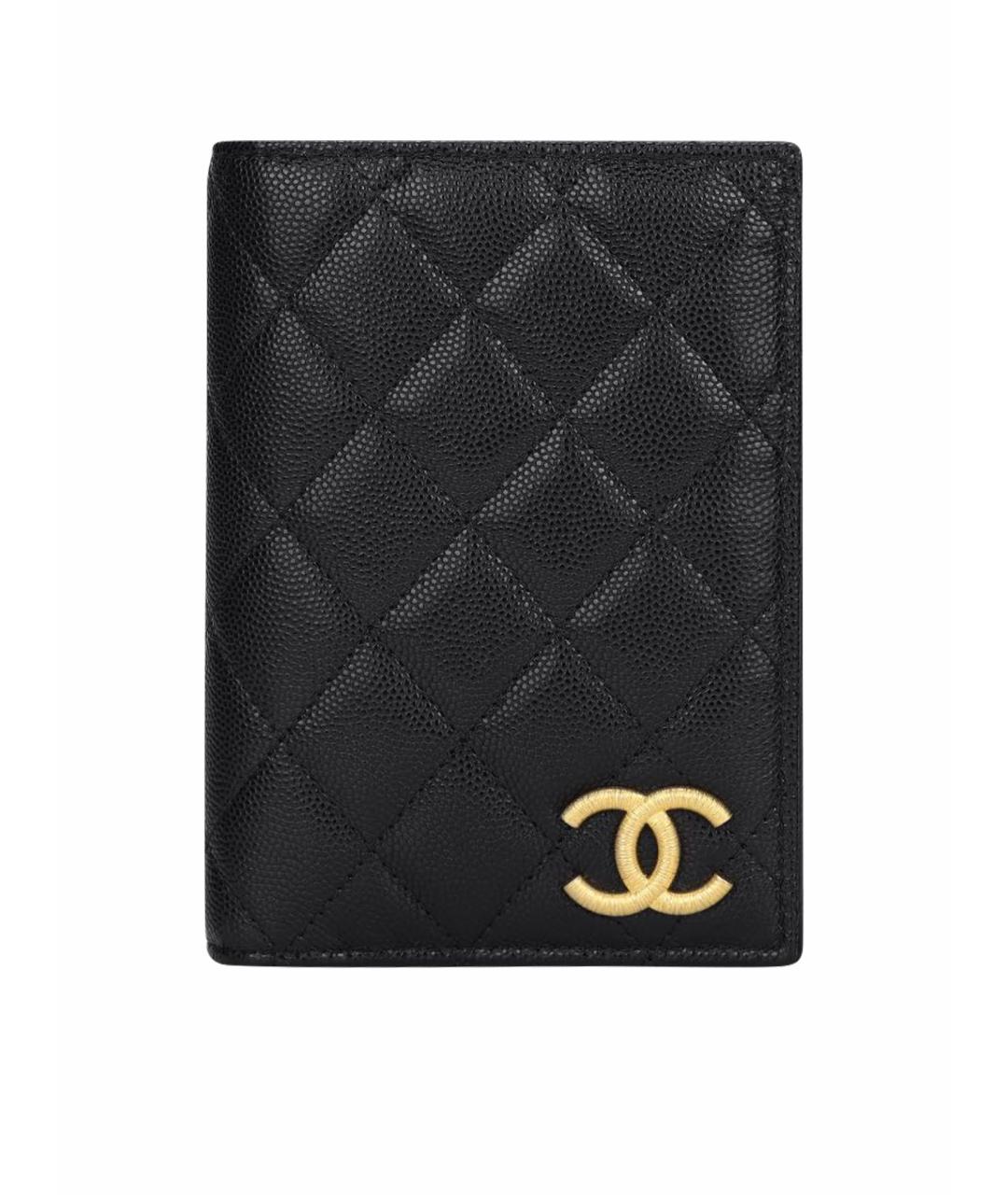 CHANEL Черный кожаный кошелек, фото 1