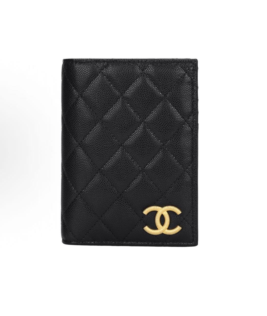 CHANEL Черный кожаный кошелек, фото 4