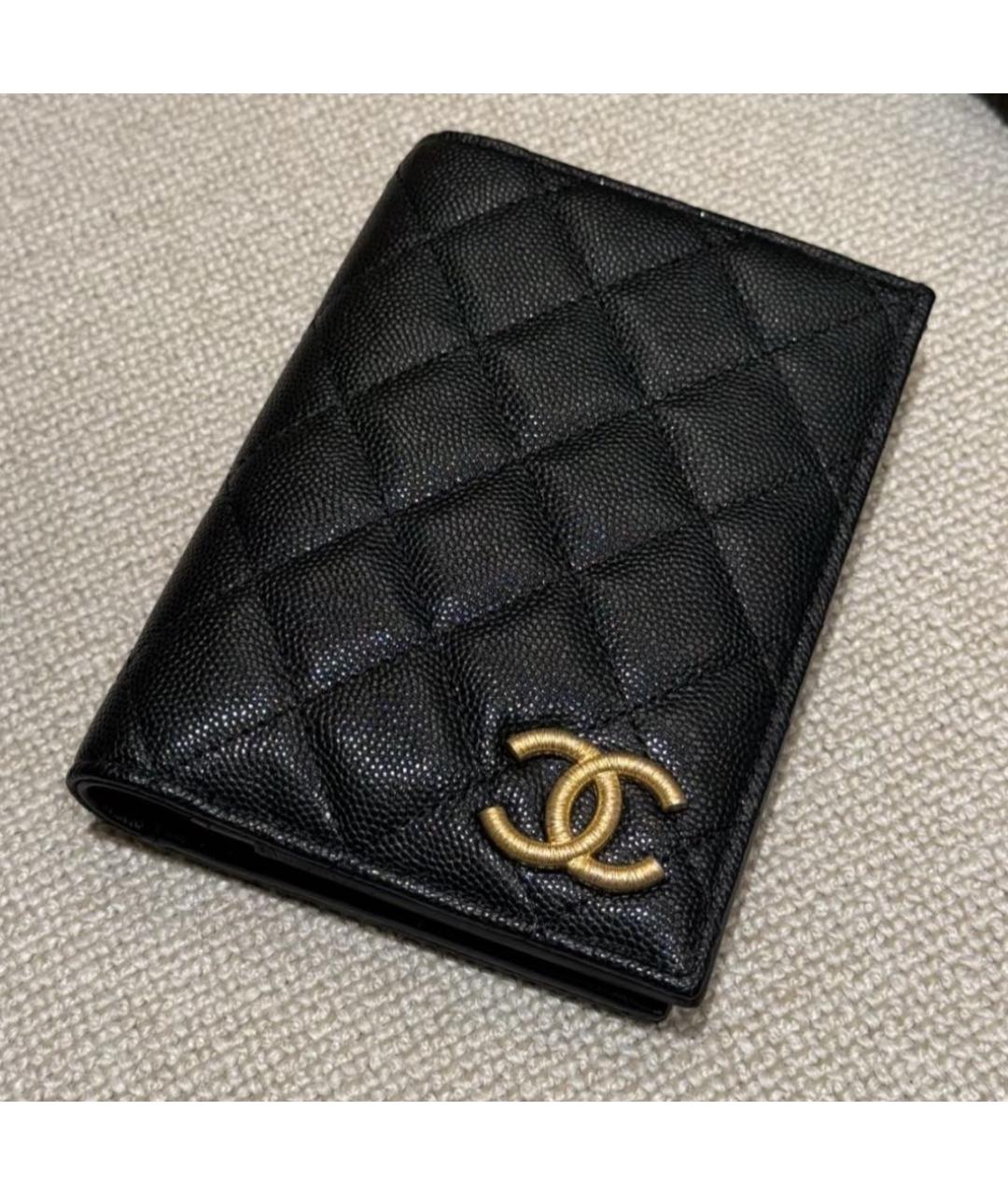 CHANEL Черный кожаный кошелек, фото 2