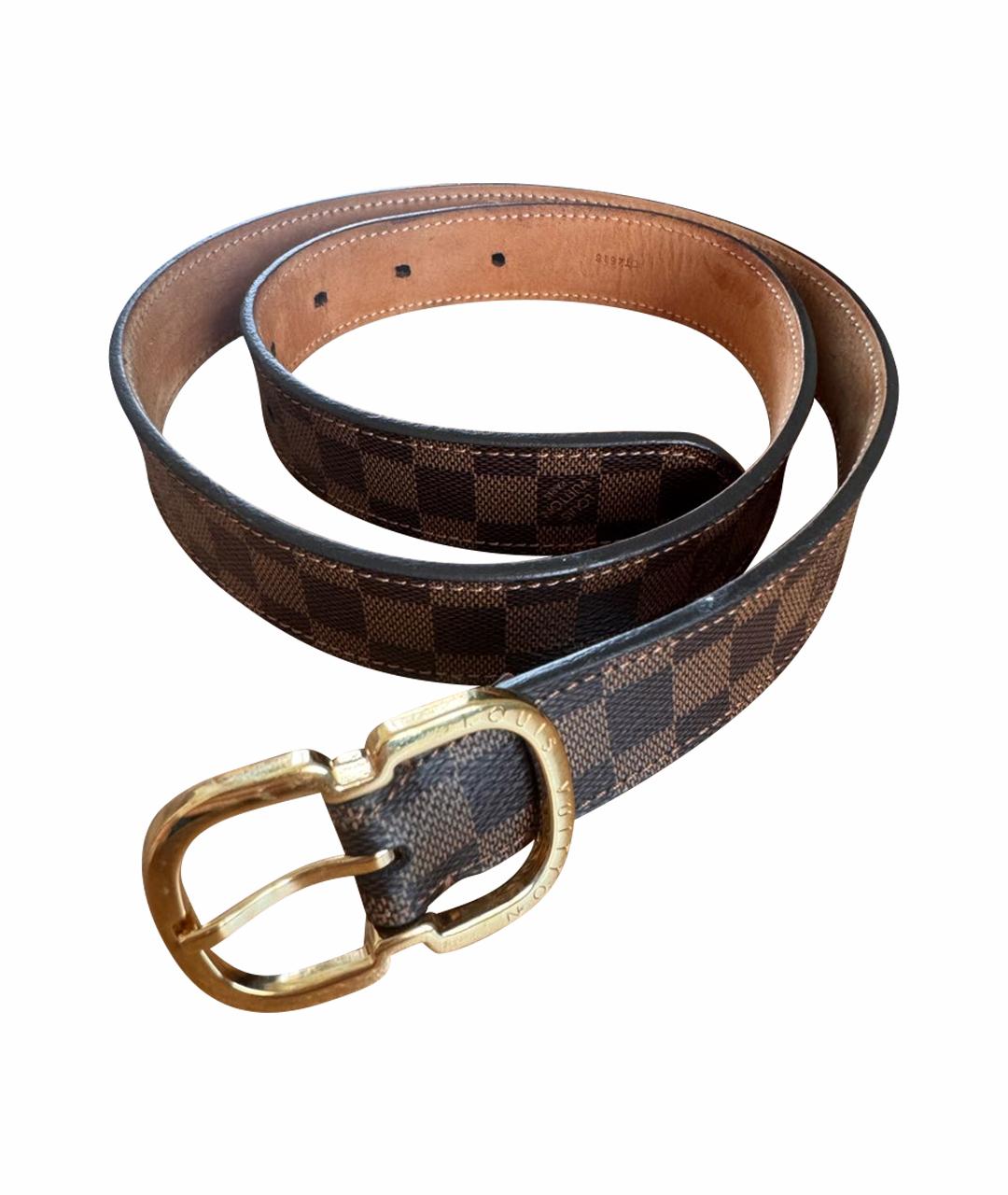 LOUIS VUITTON Коричневый кожаный ремень, фото 1