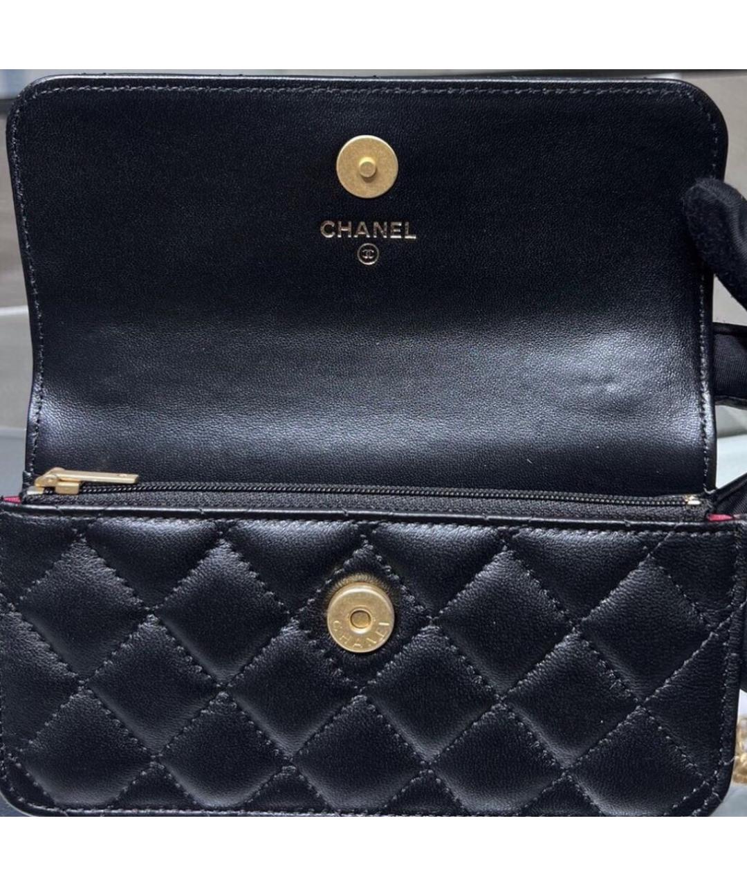 CHANEL Черная кожаная сумка через плечо, фото 4