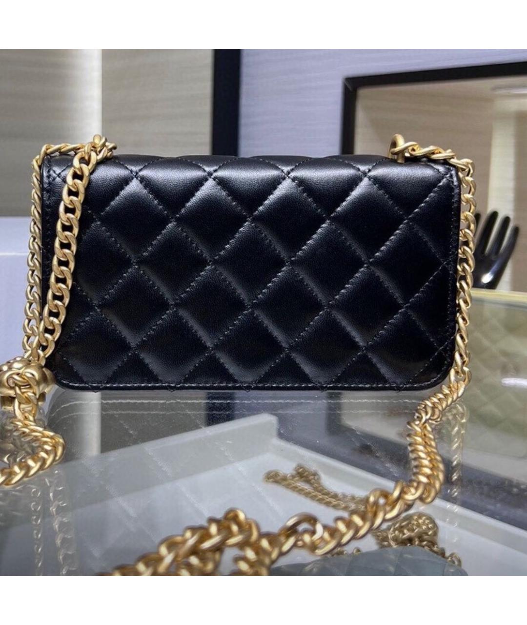CHANEL Черная кожаная сумка через плечо, фото 3