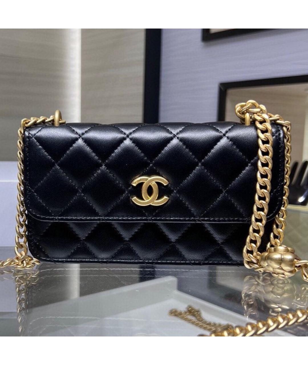 CHANEL Черная кожаная сумка через плечо, фото 2