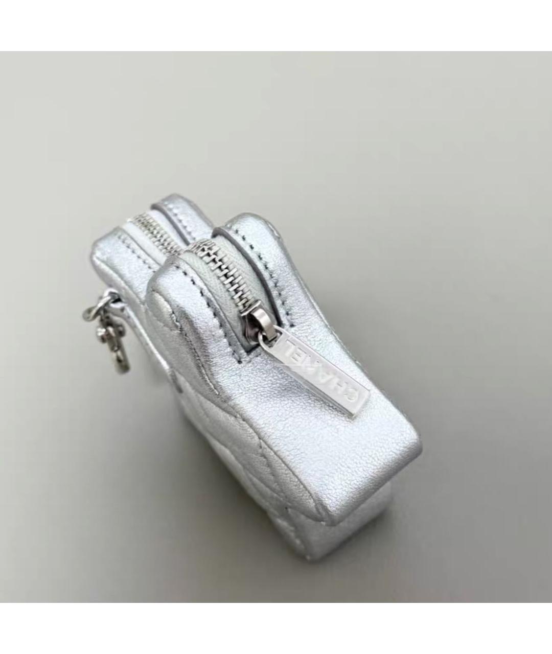 CHANEL Серебрянный кожаный кошелек, фото 3