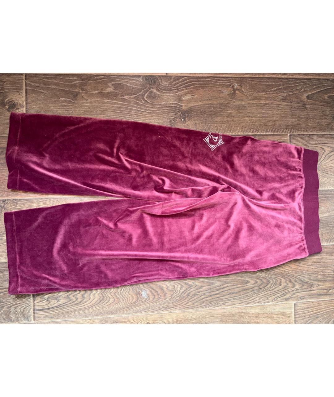 JUICY COUTURE Бордовый велюровый костюм с брюками, фото 7