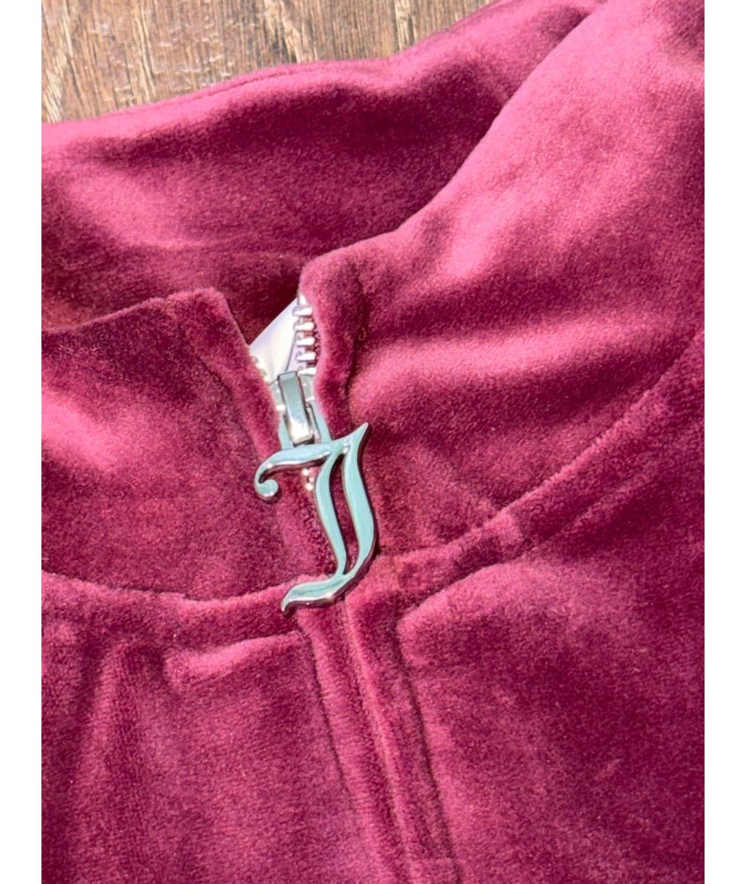 JUICY COUTURE Бордовый велюровый костюм с брюками, фото 5