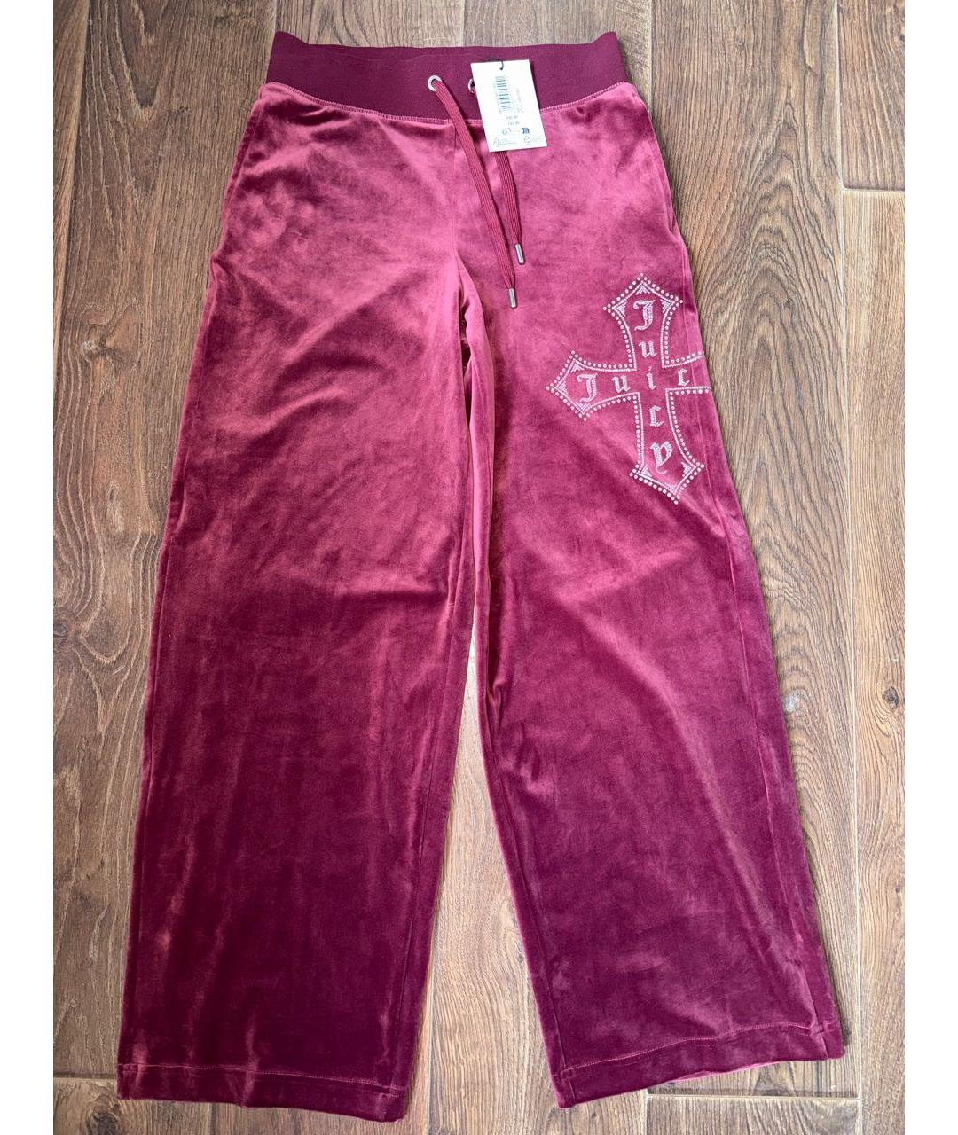 JUICY COUTURE Бордовый велюровый костюм с брюками, фото 2