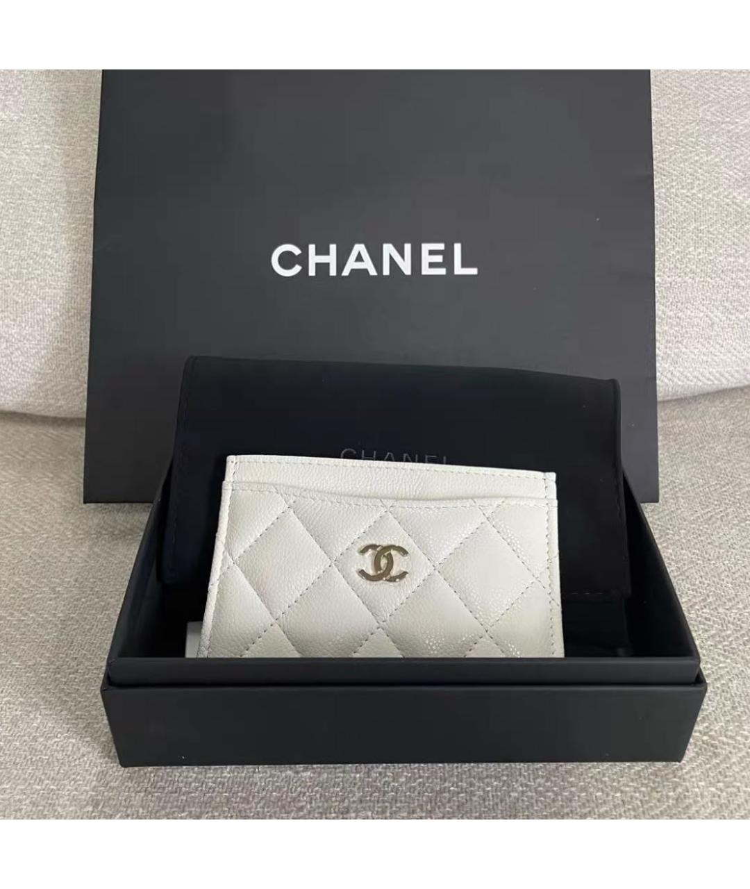 CHANEL Белый кожаный кардхолдер, фото 2