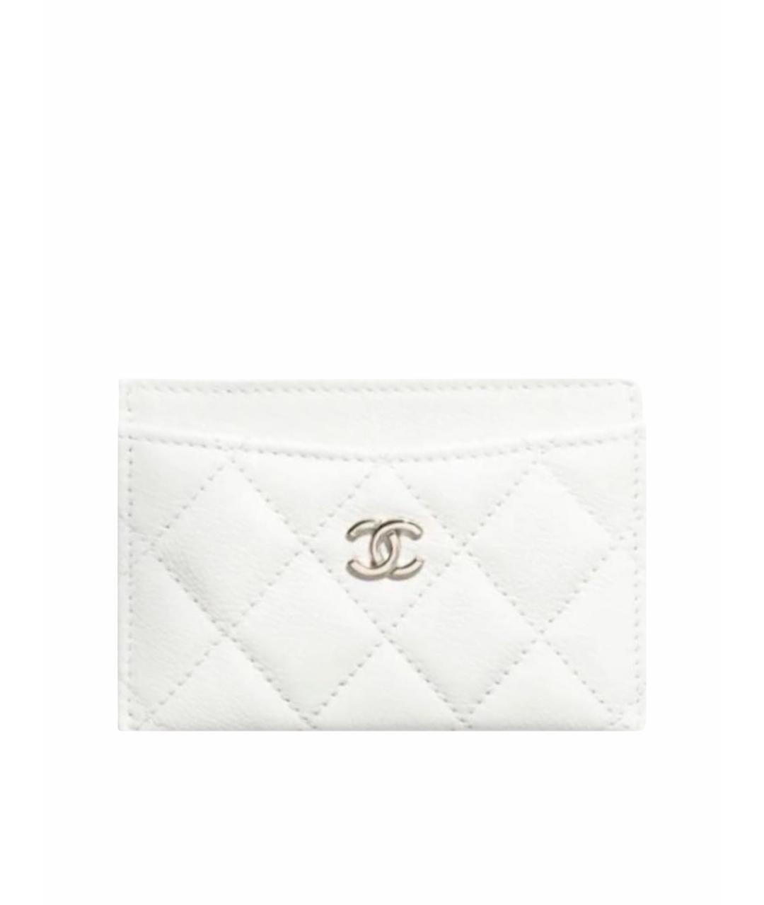 CHANEL Белый кожаный кардхолдер, фото 1
