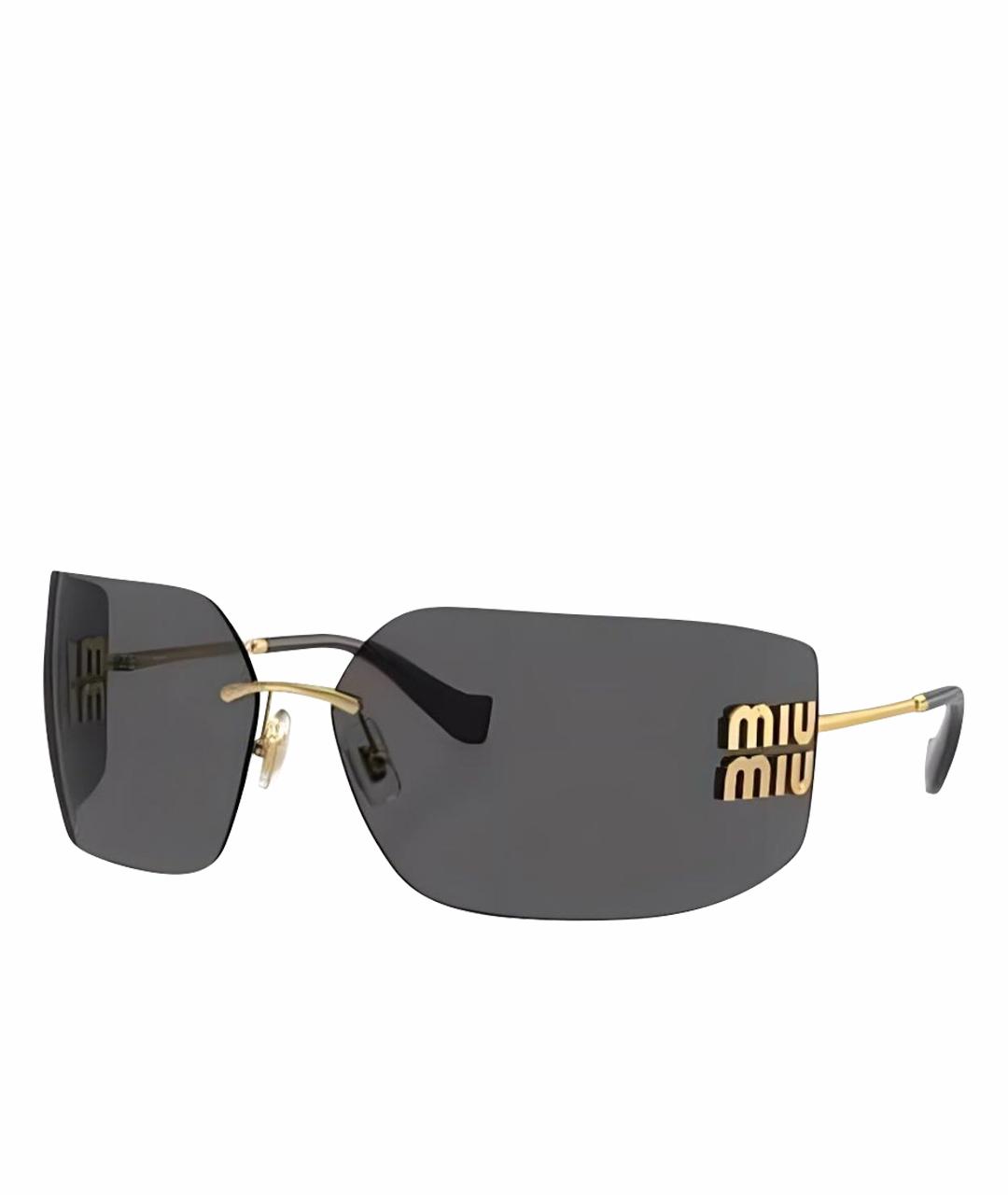 MIU MIU Черные металлические солнцезащитные очки, фото 1