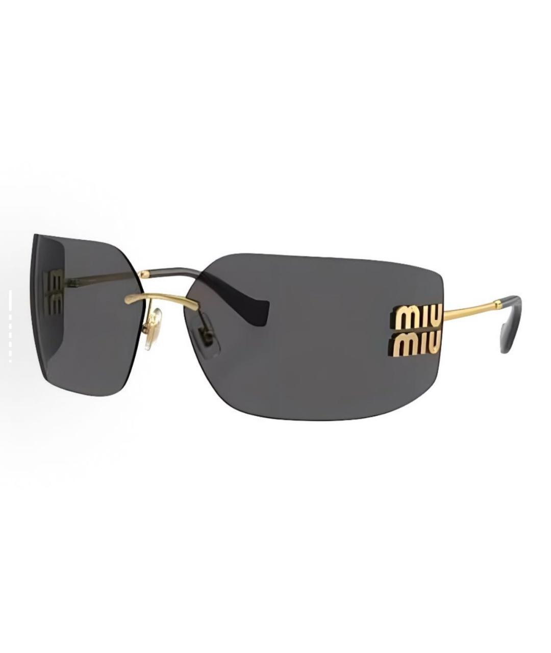 MIU MIU Черные металлические солнцезащитные очки, фото 5